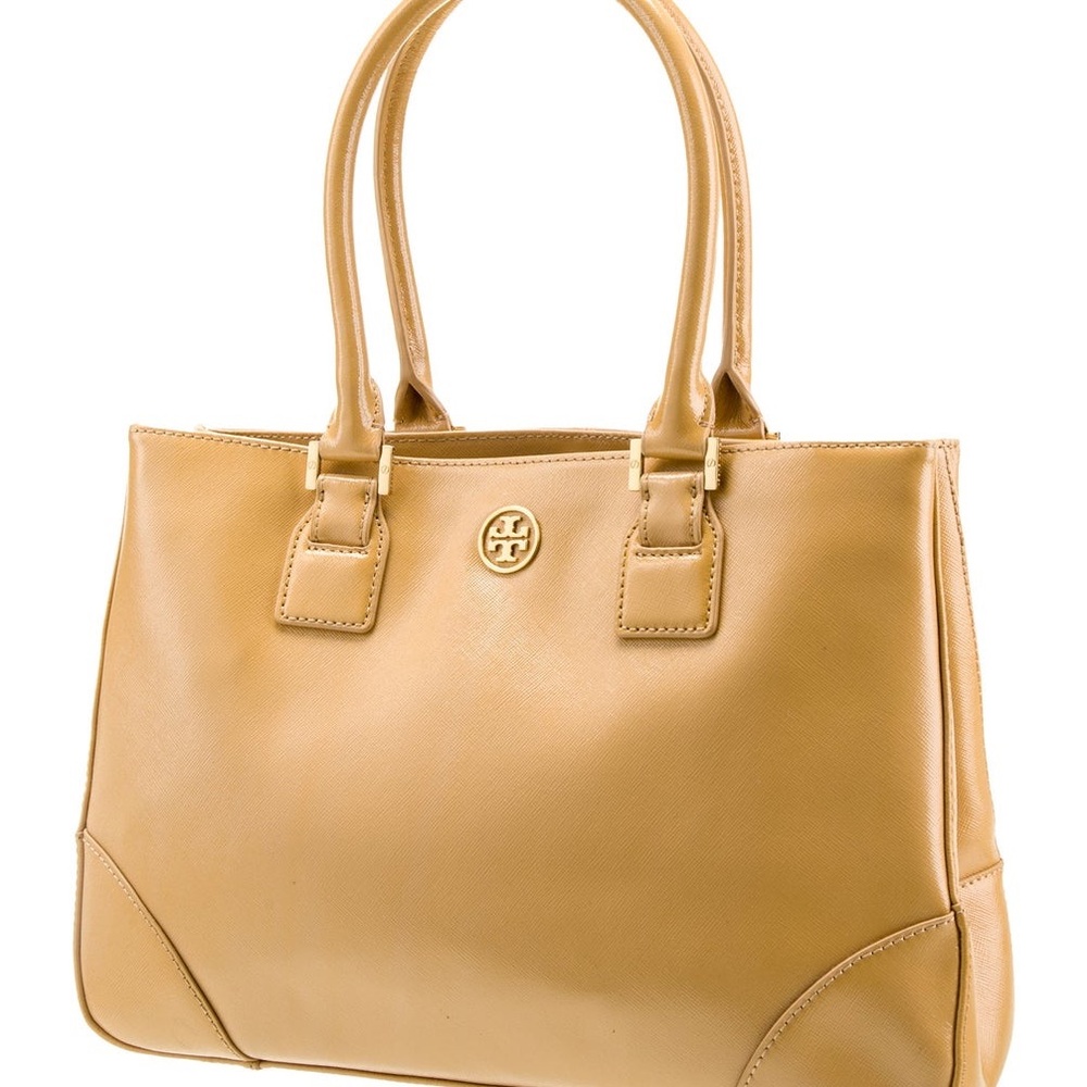 Tory Burch Saffiano Tan Leather Tote Bag